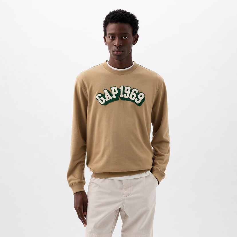 Dukserice GAP Logo Crewneck Sweatshirt Perfect Khaki Zelena | 829103-08