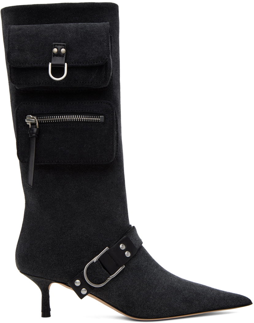 Odjeća Blumarine Blumarine Jeanne Denim Kitten Heel Boots Crna | 6F3525TX02994013