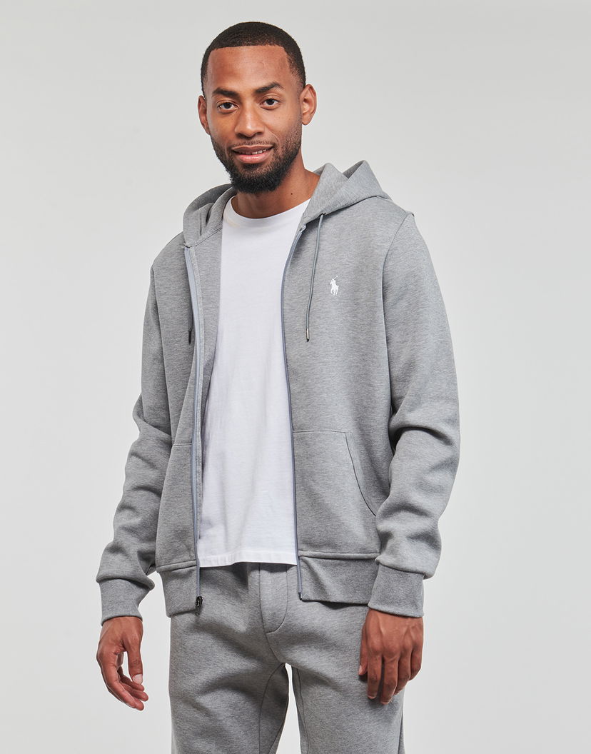 Dukserice Polo by Ralph Lauren Double Knit Tech Logo Central Hoodie Siva | 710881517031