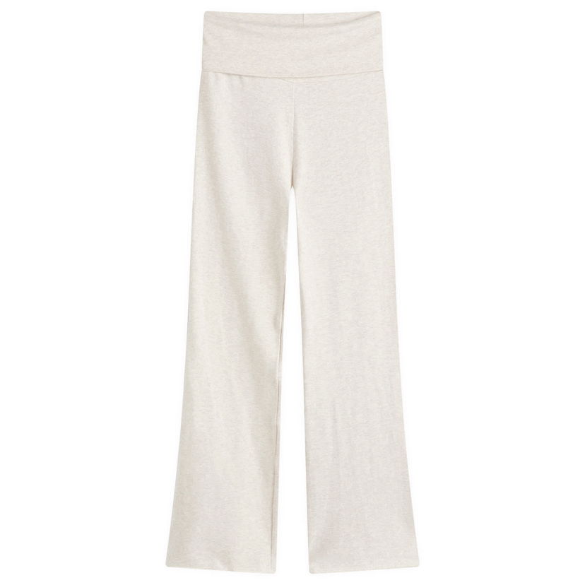 Hlače SKIMS SKIMS Foldover Jersey Pant, Size Large Bež | AP-PNT-0715-OATHEATHER