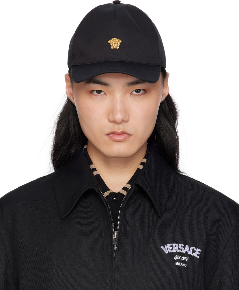 Kapa Versace Versace Embroidered Logo Cap Crna | 1010746_1A14003