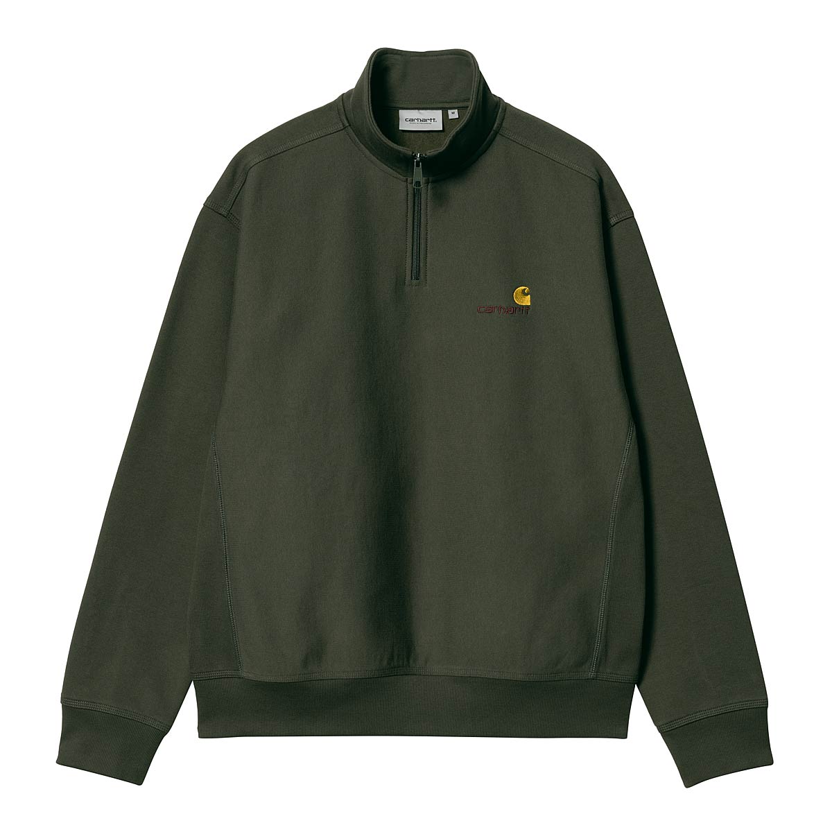 Dukserice Carhartt WIP Half Zip American Script Sweat Zelena | I027014.1NQXX, 1