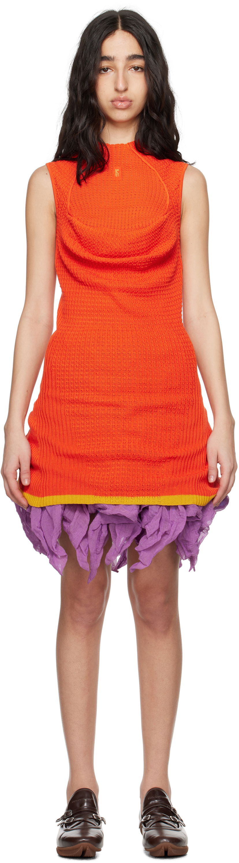 Haljina KIKO KOSTADINOV Kiko Kostadinov Vecto Knit Tunic Minidress Narančasta | KKWSS25KN03-94