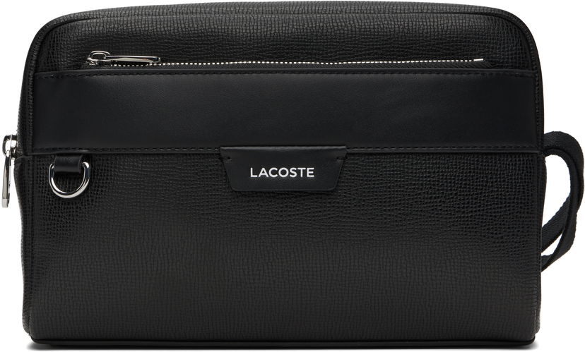 Putna torba Lacoste Lacoste Ossian Leather Toiletry Pouch Crna | NH5046OI_000