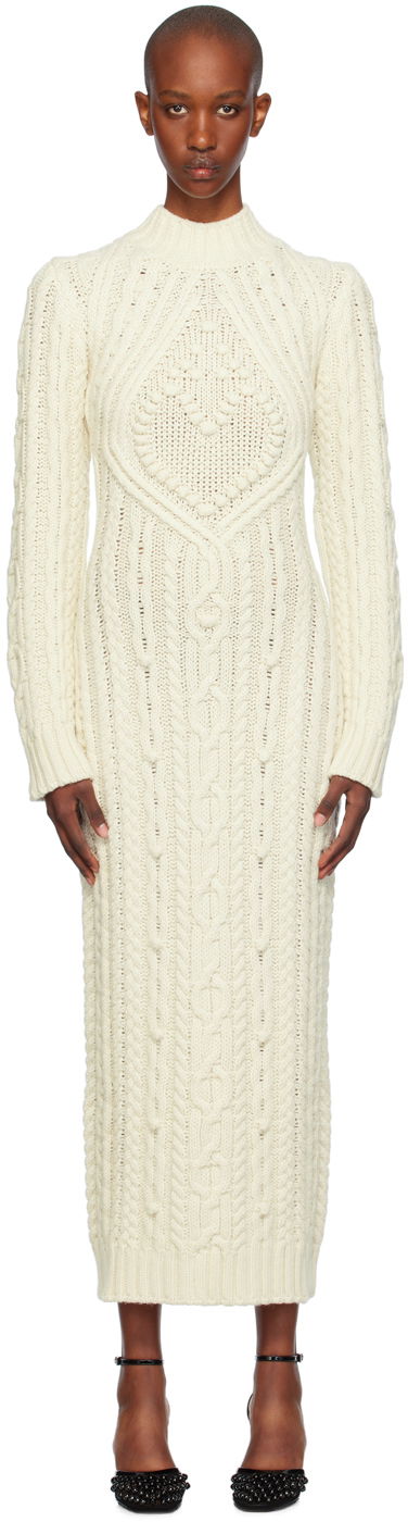 Haljina Jean Paul Gaultier Jean Paul Gaultier Cable Knit Maxi Dress Bijela | 24/31-F-RO241-M080-64
