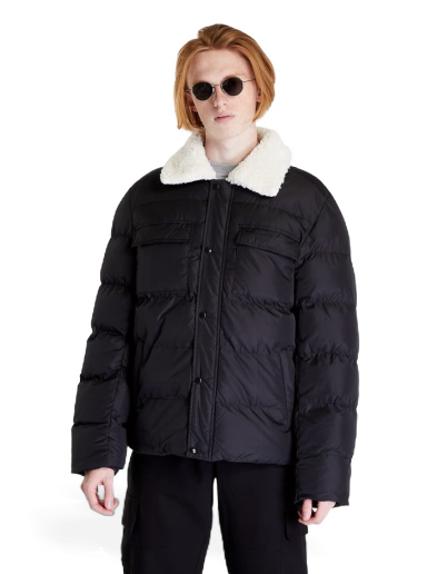 Pernata jakna Urban Classics Sherpa Collar Padded Shirt Jacket Crna | TB5536 black