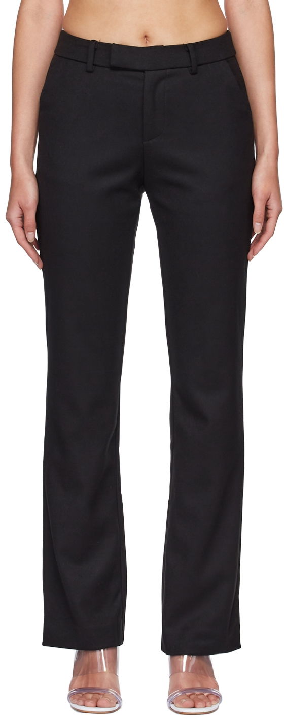 Hlače GUIZIO Guizio Polyester Straight-Leg Trousers Crna | DGH20P885