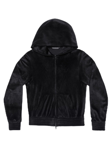 Dukserice Balenciaga BB Paris Strass Zip-Up Fitted Hoodie Crna | 751792TOV101000