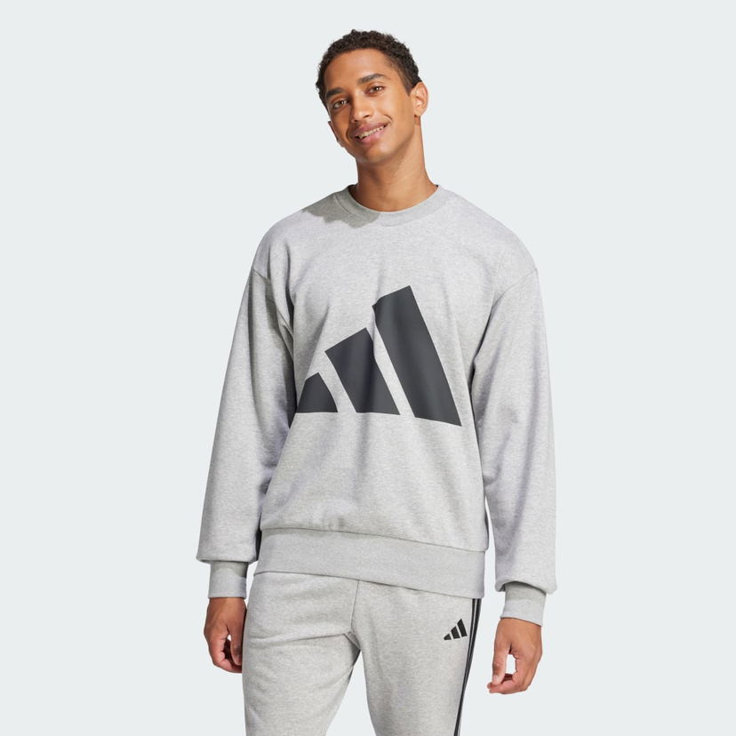 Dukserice adidas Performance Essentials Big Logo French Terry Sweatshirt Siva | JE8952
