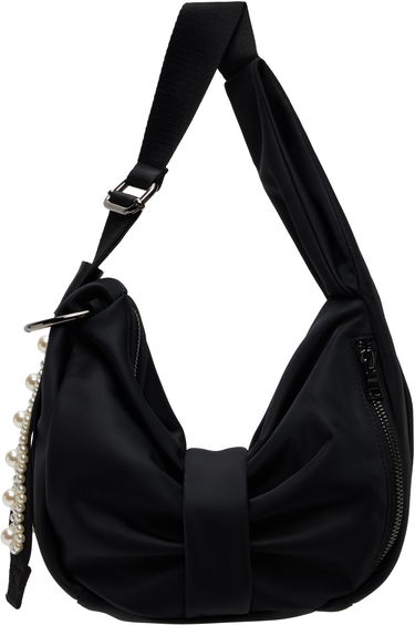 Torba za rame Simone Rocha Simone Rocha Mini Pearl-Embellished Sling Bow Bag Crna | BAG198B 0761, 0
