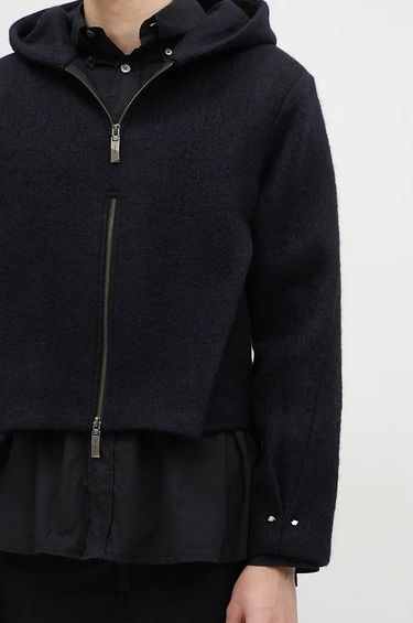 Dukserice ADER ERROR Oversize Wool Blend Cropped Hoodie Crna | BN01FWJK1301BK, 4