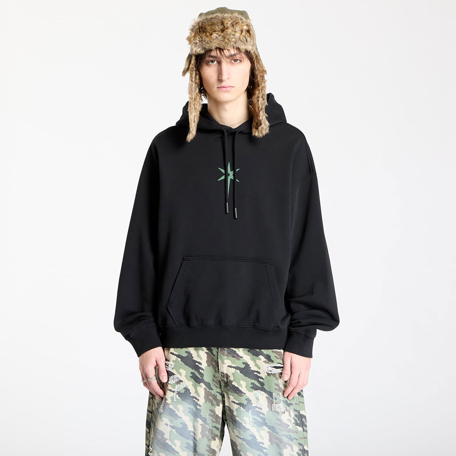 Dukserice Marcelo Burlon Marcelo Burlon County Goth Boxy Hoodie Crna | CMBB10CS25FLE0021052, 0