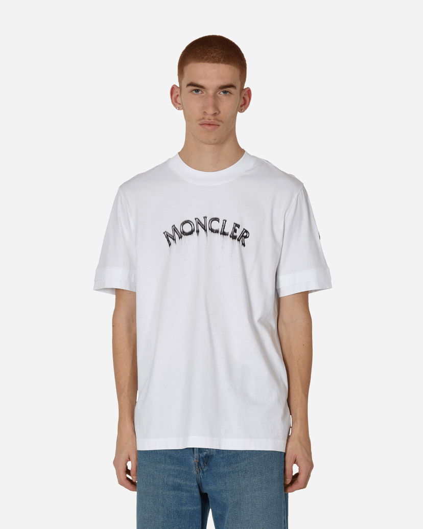 Majica kratkih rukava Moncler Matt Black Logo T-Shirt Bijela | 8C0000289A17 001