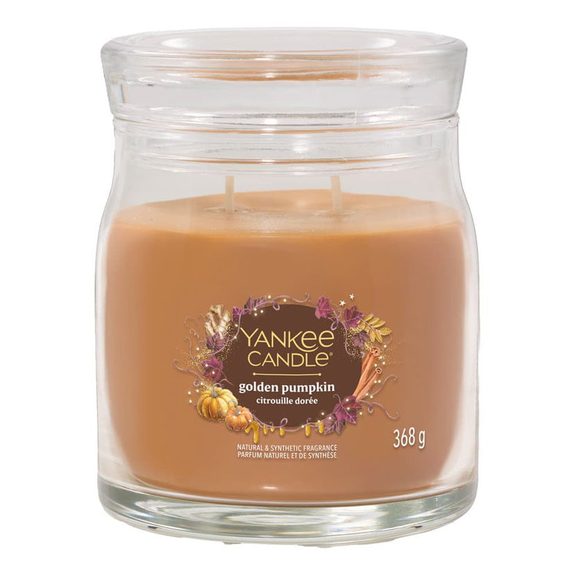 Svijeće Yankee Candle Signature Medium Jar 2 Wicks Golden Pumpkin Natural & Synthetic Fragrance 368 g Narančasta | 43499