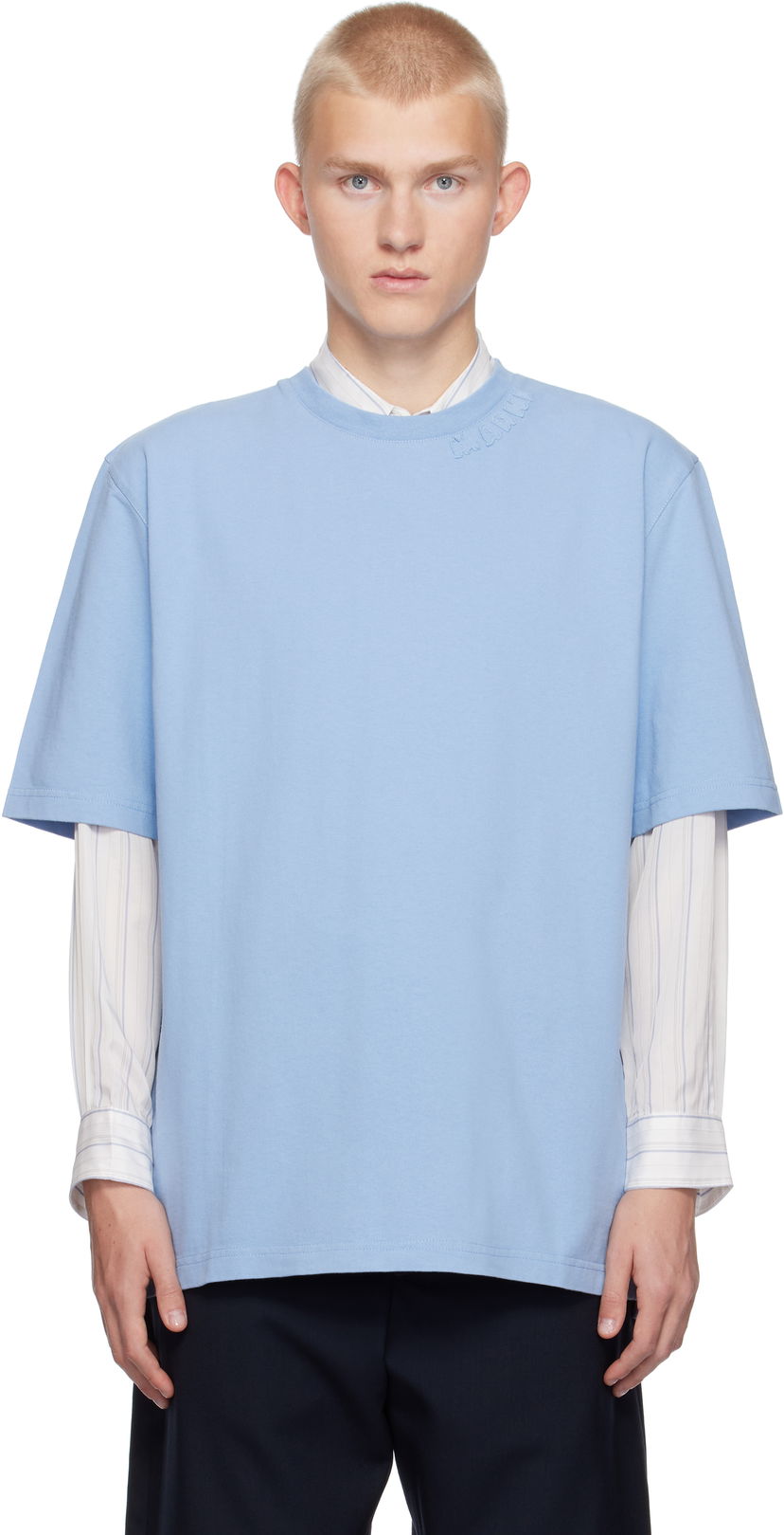 Majica kratkih rukava Marni Oversized T-shirt Plava | HUMU0287X0 UTC406