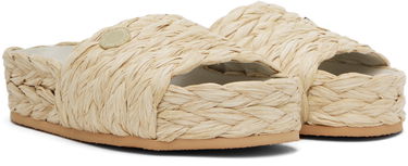 Haljina Stella McCartney Stella McCartney Skyla Raffia Platform Slides Bež | 810206E00109, 3
