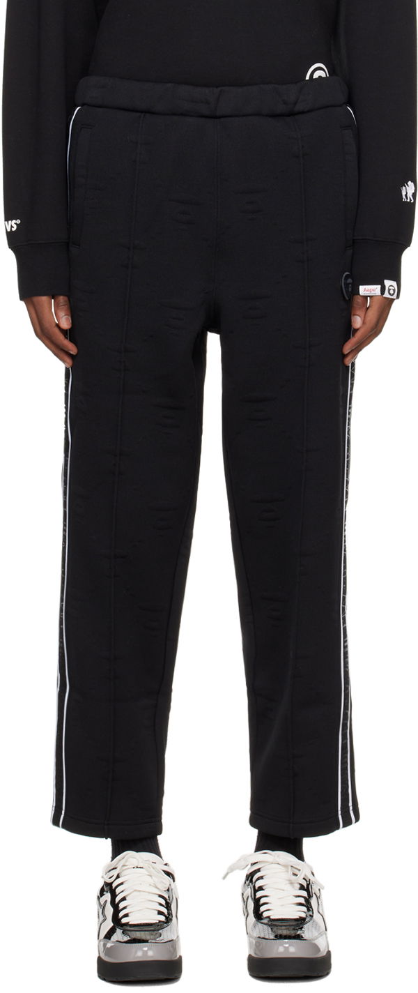 Trenirka AAPE by A Bathing Ape AAPE by A Bathing Ape Jacquard Sweatpants Crna | AAPPTMA644XXLBKX
