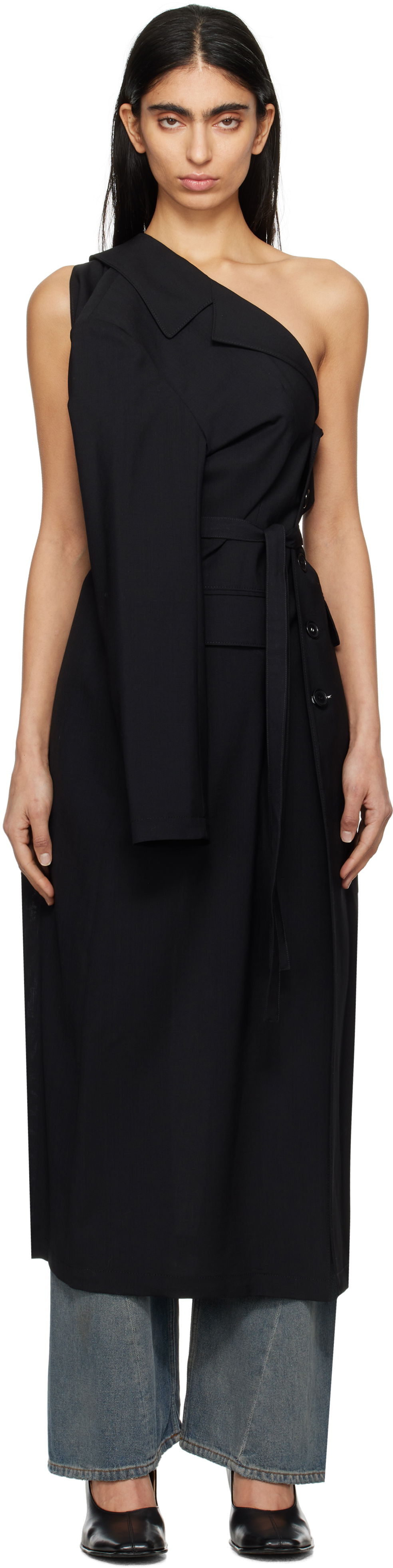 Haljina Maison Margiela MM6 Maison Margiela Dual Wear Tailoring Dress Crna | S52AA0187 M35080, 0