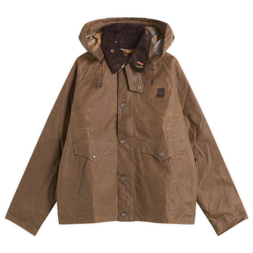 Jakna Levi's Levi's X Barbour Spey Hooded Waxed Jacket with Cord Collar Smeđa | 008GK-0005