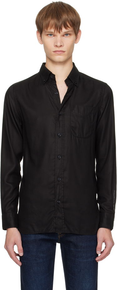 Košulja Tom Ford TOM FORD Gabardine Slim Fit Shirt Crna | HSO001-FMT058, 0