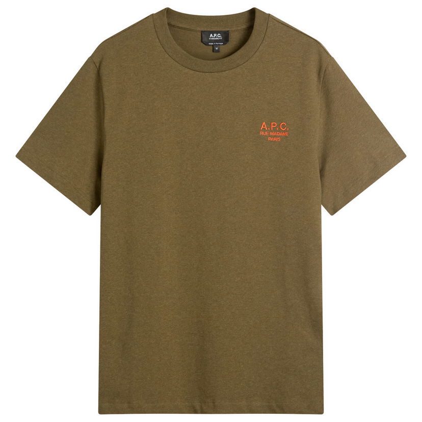 Majica kratkih rukava A.P.C. Men's Rue Madame Logo T-Shirt, Size Small Zelena | COHBU-M26388-JMG