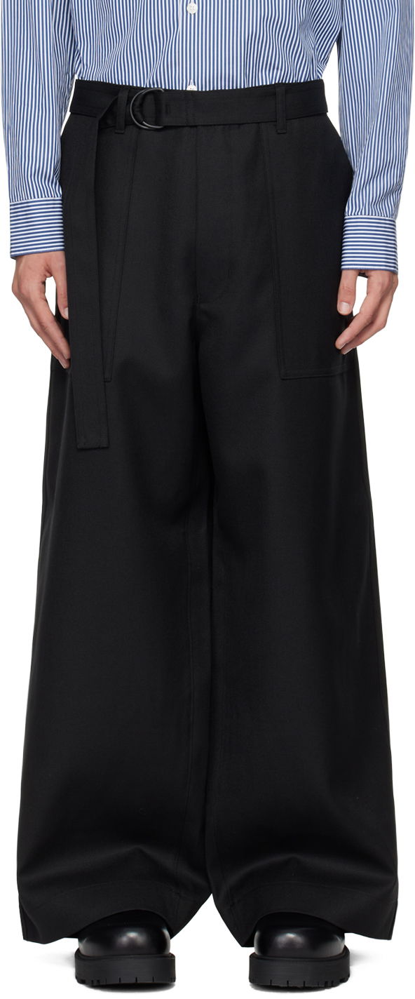 Hlače Comme des Garçons Homme Black Wool Trousers Crna | HN-P005-051