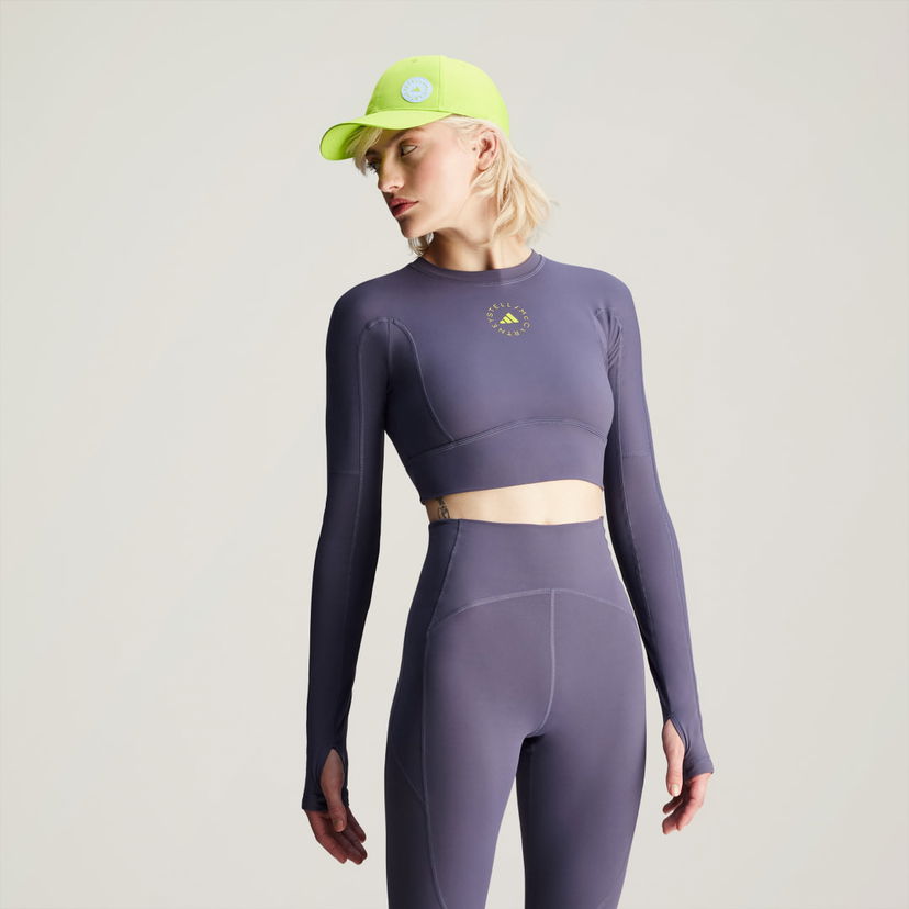 Crop top adidas Performance Long Sleeve Crop Top Ljubičasta | IW6370