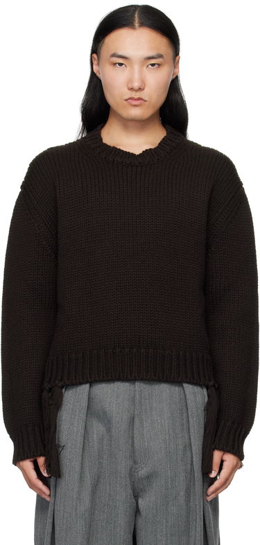 Džemper HED MAYNER Hed Mayner Knit Crewneck Sweater with Tassels Smeđa | HMMB75099A-HB619, 0
