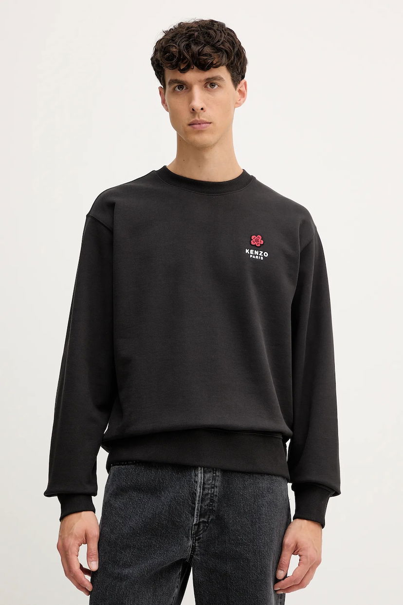Dukserice KENZO Kenzo Crewneck Sweatshirt with Applique Crna | FF65SW2604MC