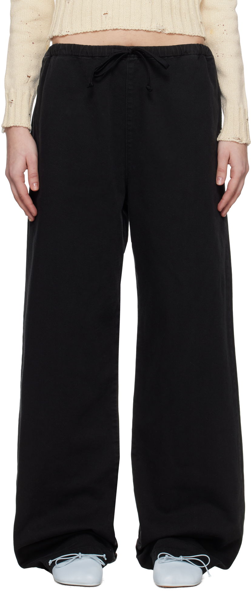Trenirka Maison Margiela MM6 Maison Margiela Bull Wide-Leg Pants Crna | S62KB0235 S30653