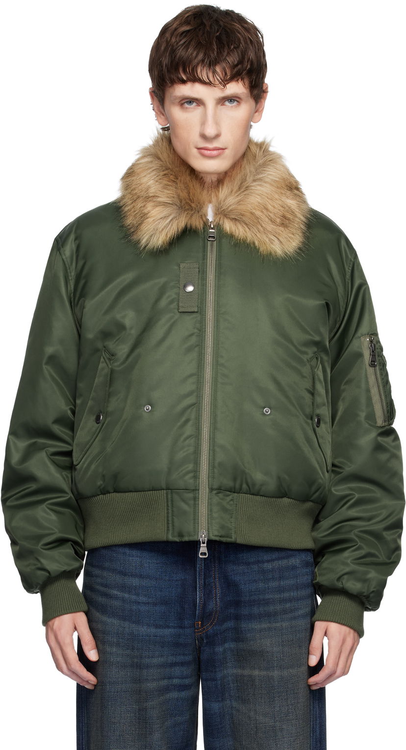 Bomber jakna Andersson Bell Fur Collar MA-1 Bomber Jacket Zelena | awa737u