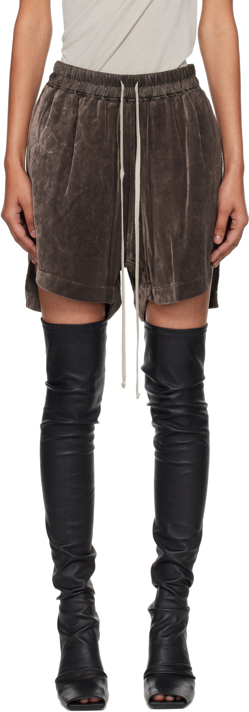 Kratke hlače Rick Owens Rick Owens Velvet Boxer Shorts Smeđa | RP02E4380 V