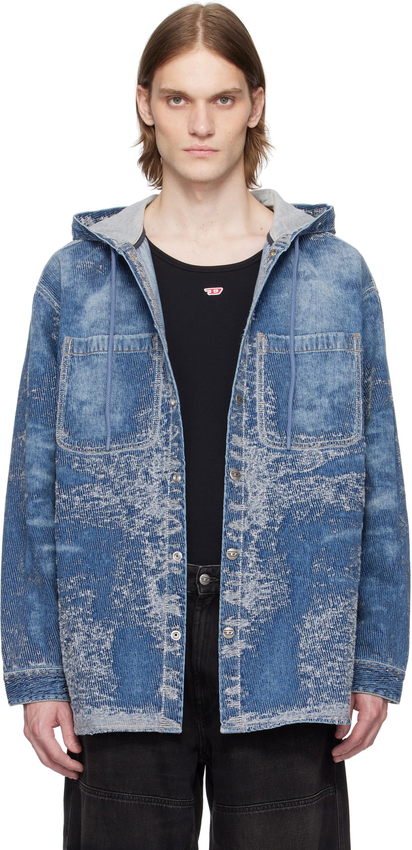 Košulja Diesel Diesel D-Dewnys-Hood-S Denim Hoodie Plava | A16360-007W4-01