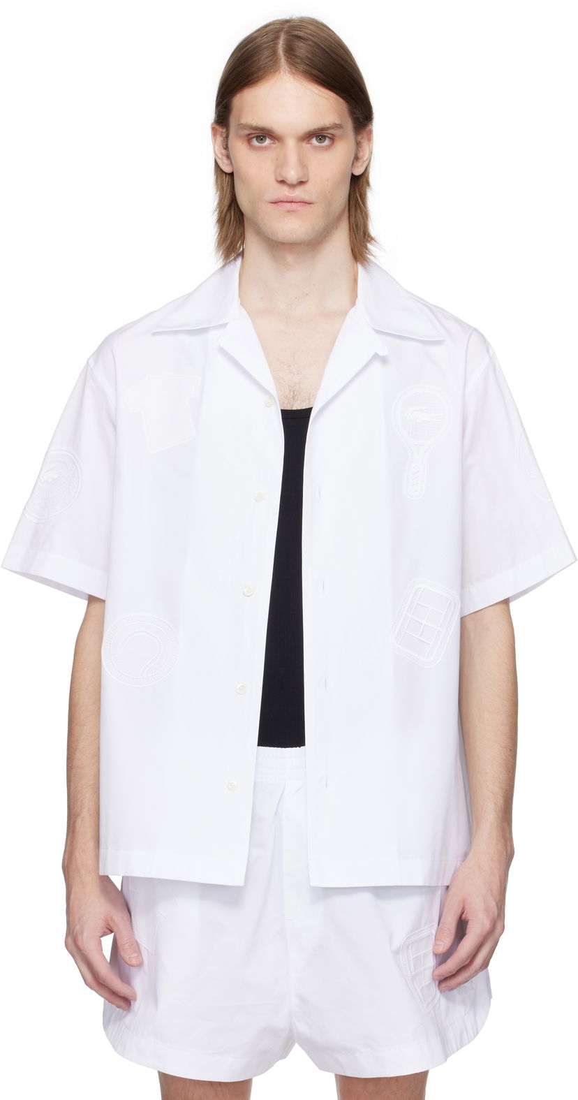 Košulja Lacoste Lacoste Runway Relaxed Fit Badge Shirt Bijela | CH6843
