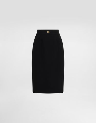 Suknja Dolce & Gabbana Dolce & Gabbana Wool Midi Pencil Skirt with DG Logo Crna | F4C2CTGDCSXN0000, 0