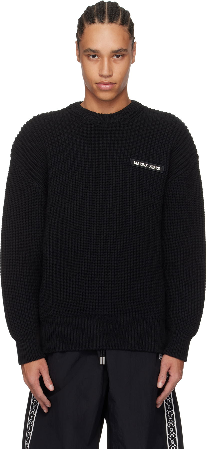 Džemper Marine Serre Marine Serre Knit Crewneck Sweater Crna | UTK003A CKNI0529