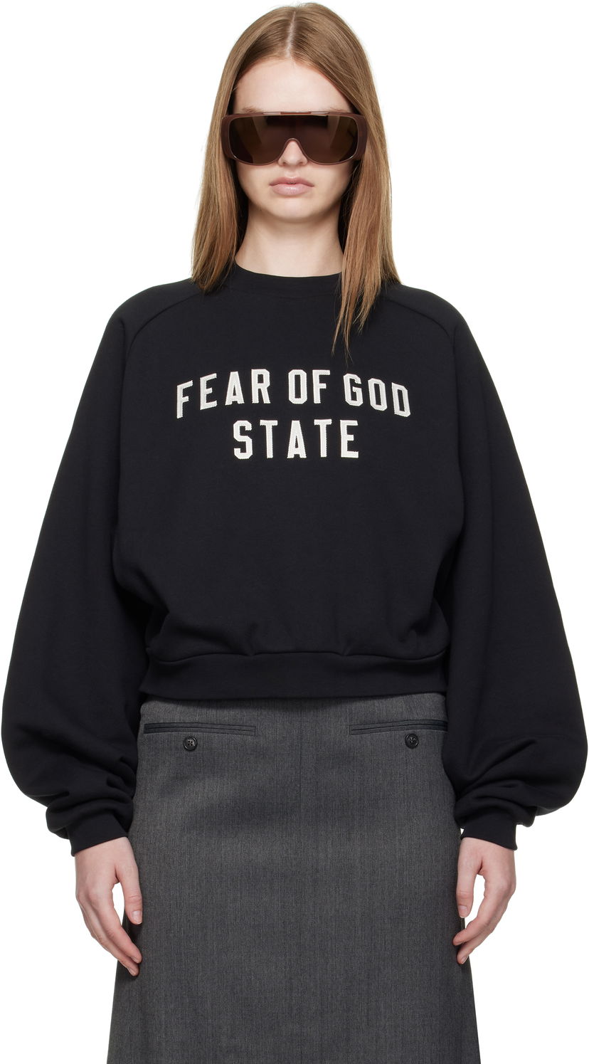 Dukserice Fear of God Fear of God ESSENTIALS Fleece Raglan Crewneck Sweatshirt Crna | 192SP257830FW
