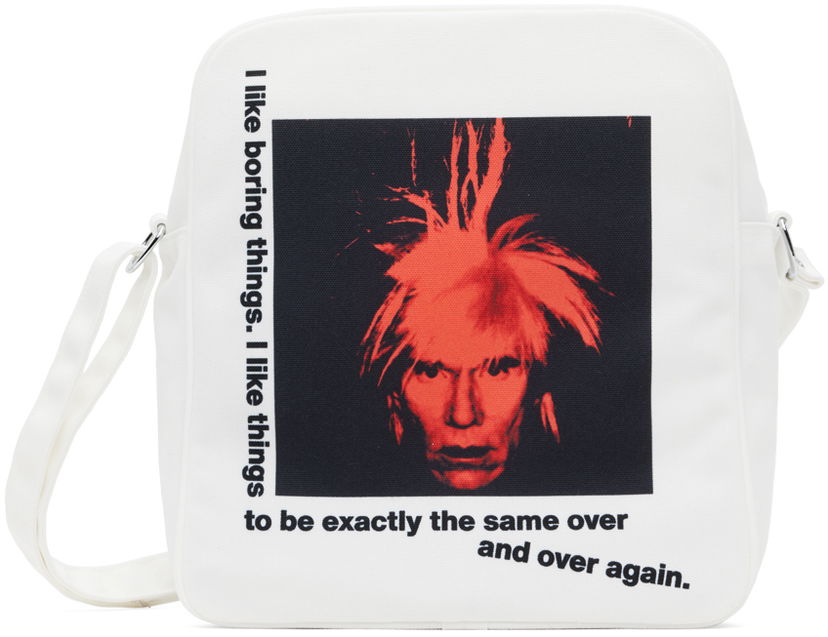 Torba za rame Comme des Garçons Andy Warhol Print Messenger Bag Bijela | FM-K201-051