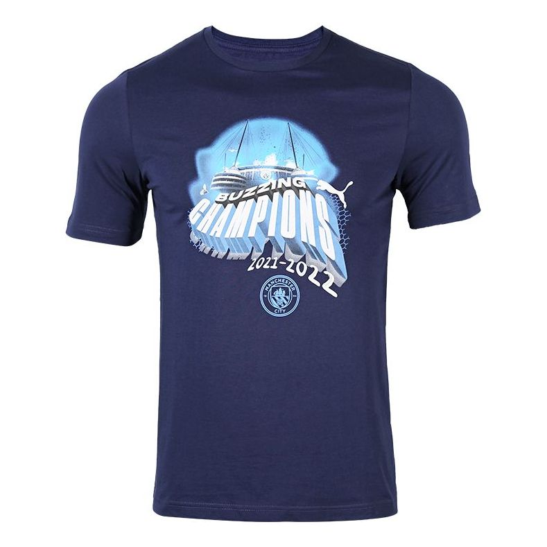 Majica kratkih rukava Puma Manchester City 'Buzzing Champions' Graphic Tee Plava | 773778-01