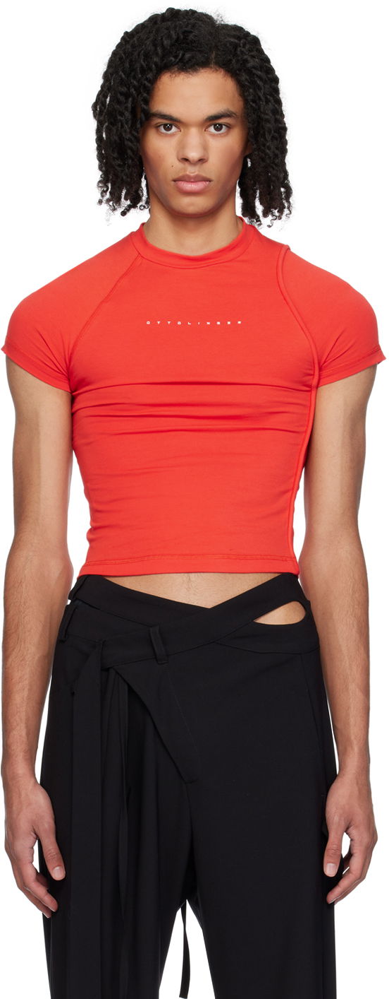 Crop top Ottolinger Ottolinger Deconstructed T-Shirt Crvena | 1503503