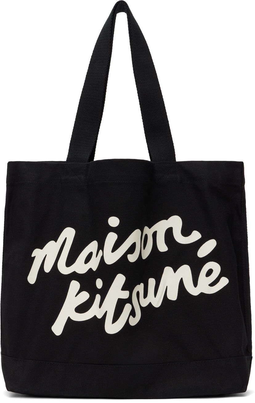 Tote bag MAISON KITSUNÉ Maison Kitsuné Handwriting Tote Bag Crna | OW05124WW9042