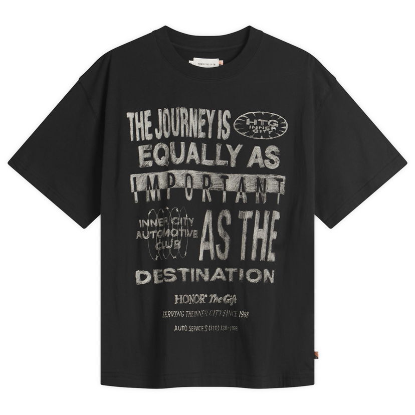 Majica kratkih rukava Honor The Gift Travelled Journey Graphic T-Shirt, Size Large Crna | HTG250146-BLK