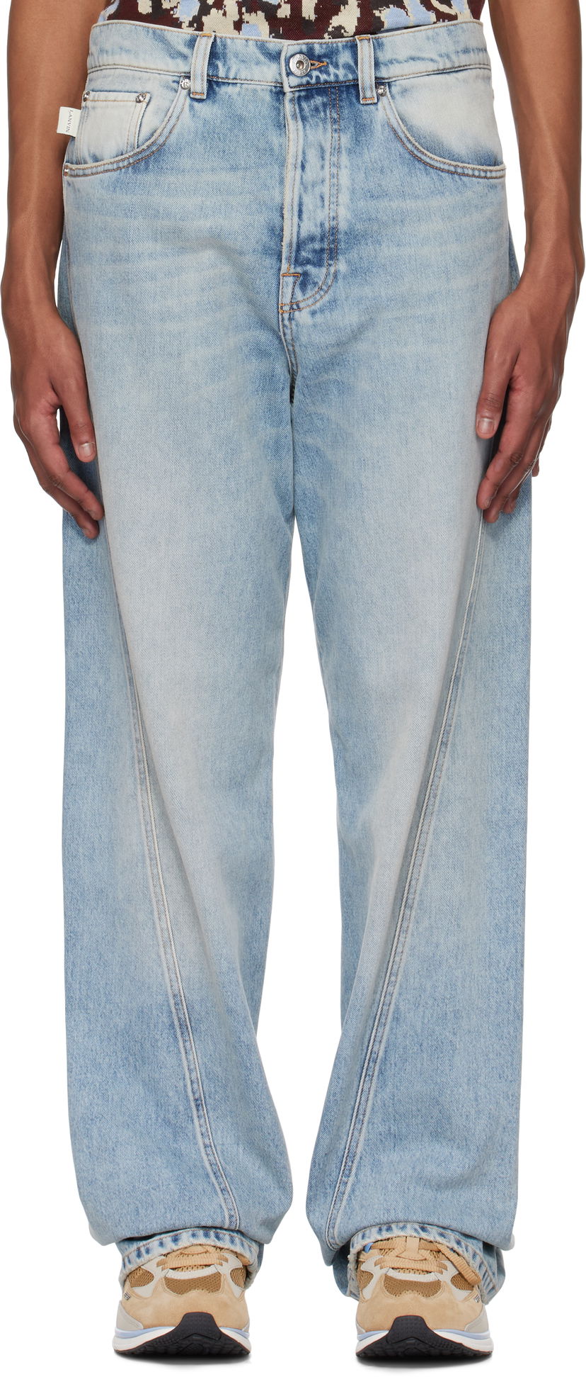 Jeans LANVIN Lanvin Twisted Straight-Leg Jeans Plava | RM-TR0051-D087-P25