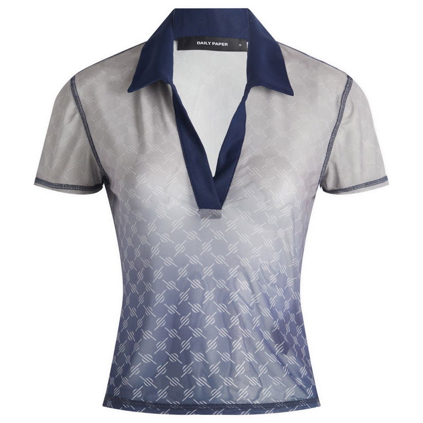 Polo majica DAILY PAPER Daily Paper Women's Mesh Monogram Polo Top Siva | 2511088