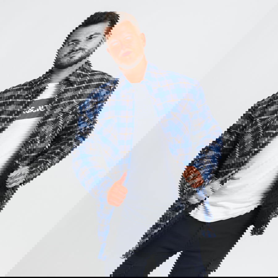 Jakna Urban Classics Plaid Quilted Shirt Jacket Plava | TB3829 blue, 0