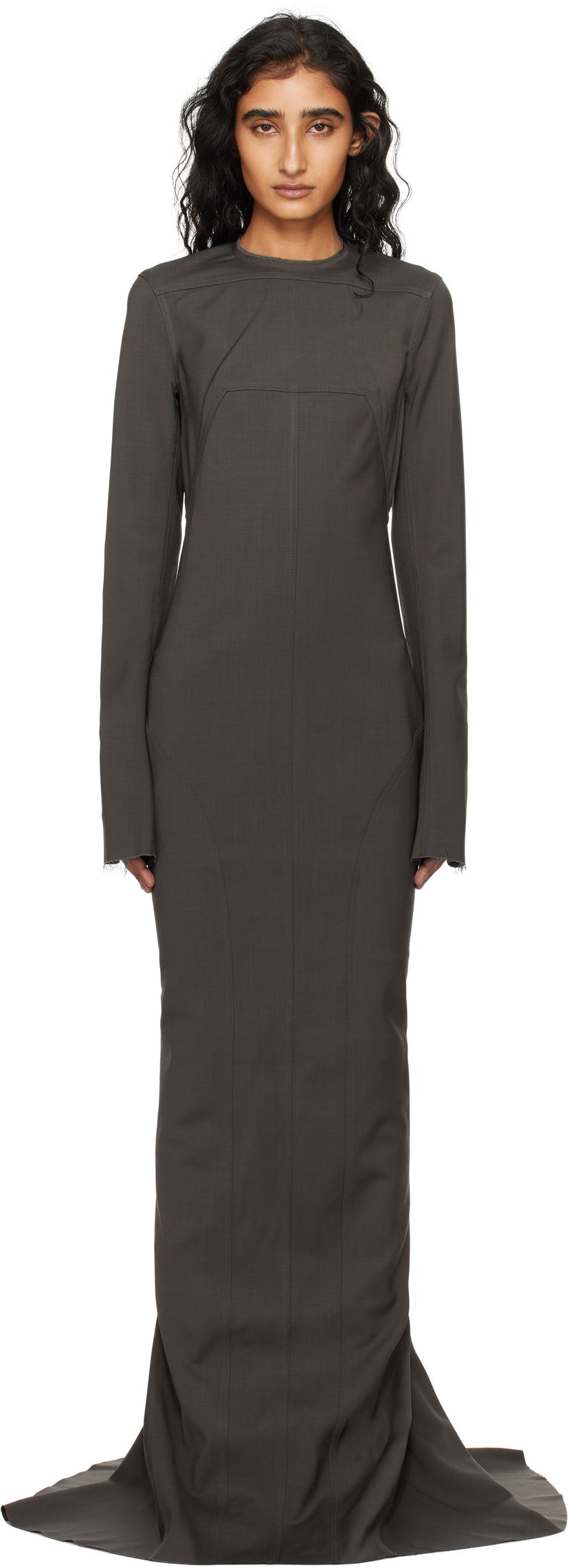 Haljina Rick Owens Rick Owens Wool Maxi Dress Siva | RP02E4510 WST