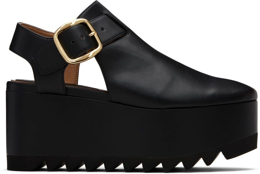 Tenisice i cipele Stella McCartney Stella McCartney Elyse Closed-Toe T-Bar Platform Sandals Crna | 810555APADE0