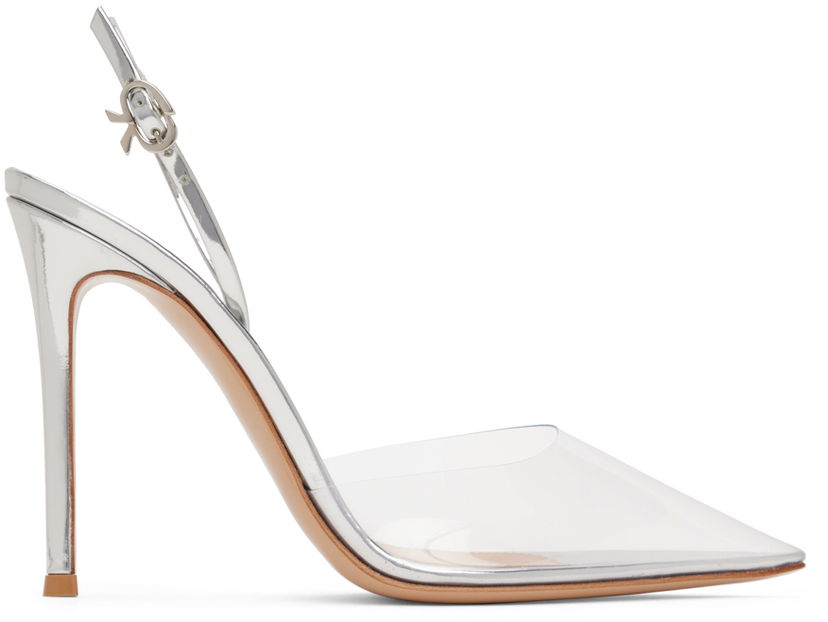 Tenisice i cipele Gianvito Rossi Ribbon D'Orsay 105 Slingback Heels Metalik | G95359.15RIC.PLM