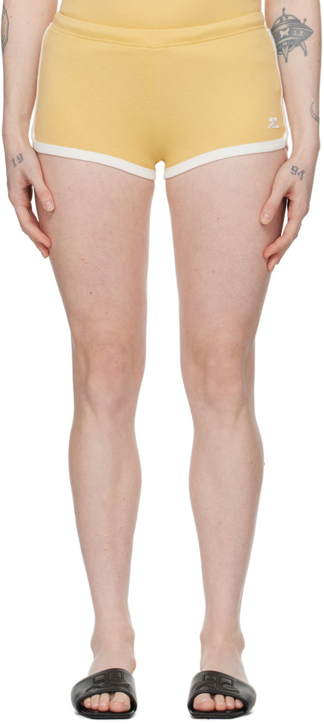 Kratke hlače Courrèges Contrast Trim Casual Shorts Žuta | 124JSH037JS0070