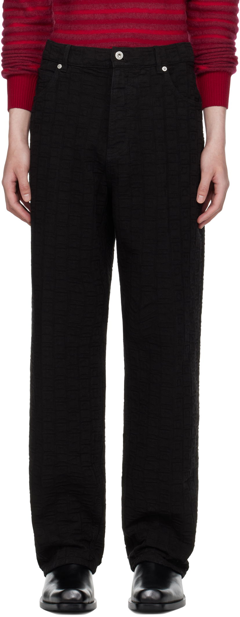 Hlače FERRAGAMO Ferragamo Monogram Five-Pocket Pants Crna | 782902